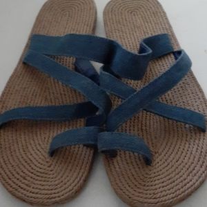 Denim Strappy Sandals